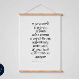 William Blake Quote Print - To See A World in Grain Of Sand Inspirational Poetry Wall Art Black & White Fine Literary Gift - thumbnail 2
