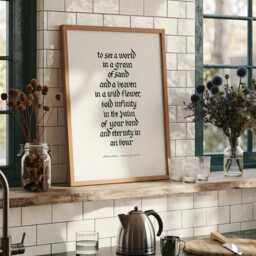 William Blake Quote Print - To See A World in Grain Of Sand Inspirational Poetry Wall Art Black & White Fine Literary Gift - thumbnail 3