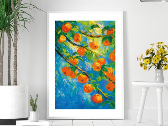 An Orange Oasis - Wall Print Abstract Nature Gift Idea Bespoke Poster A5 A4 A3 Framed Or Unframed - image 1