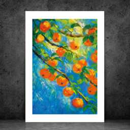 An Orange Oasis - Wall Print Abstract Nature Gift Idea Bespoke Poster A5 A4 A3 Framed Or Unframed - thumbnail 2