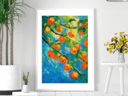 An Orange Oasis - Wall Print Abstract Nature Gift Idea Bespoke Poster A5 A4 A3 Framed Or Unframed - thumbnail 1