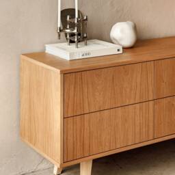 "Mid Century Sideboard, Tv Cabinet, Stand Oak Veneer 6 Drawers ""Crown" - thumbnail 3