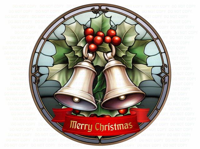 Xmas Bells Wreath Sign, Christmas Carol Merry Xmas Wreath, Jingle Bells - image 1