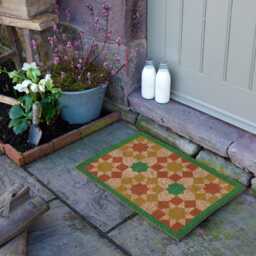 Green Moroccan Tile Doormat Non-Slip Coir Welcome Mat 60x40cm - thumbnail 3