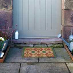 Green Moroccan Tile Doormat Non-Slip Coir Welcome Mat 60x40cm - thumbnail 2