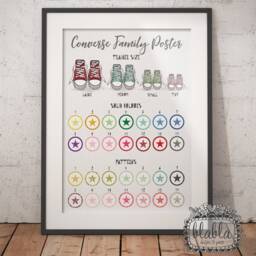 Digital Only Trainers Family Poster With Pets, Poster, Personalised Custom Print - thumbnail 3