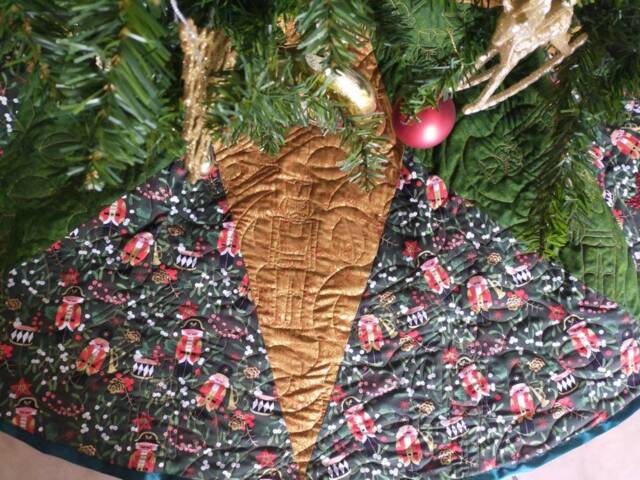Extra Large Nutcracker Christmas Tree Skirt, Quilted Skirt. 72 - image 1