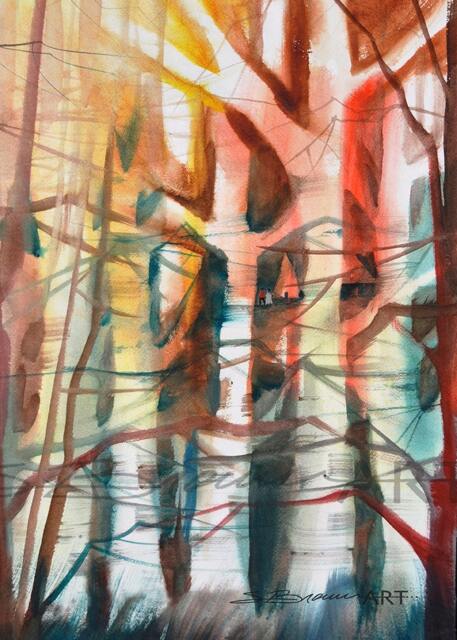 Lost in Nature Watercolor Print, Home & Living, Decor Art, Landscape, Landscape Office Wall Art , Office - image 1