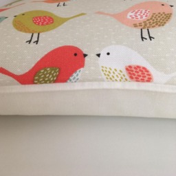 "2 X Fryetts Birds Orange Pink Blue Green Beige Cushion Covers 16"" 18"" 20" - thumbnail 3