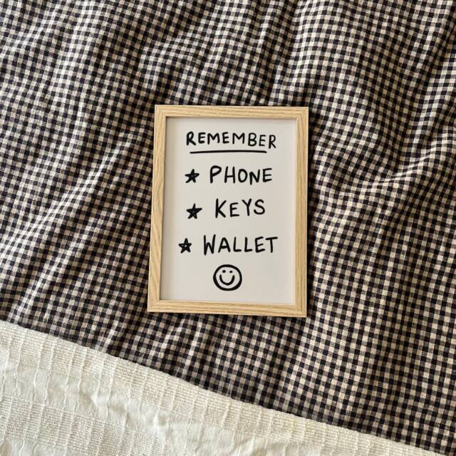 Remember Phone, Keys, Wallet Unframed Print - Hallway Prints Decor Useful Poster Housewarming Gifts Under 20 - image 1