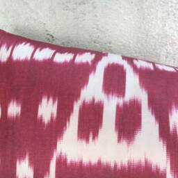 Silk Ikat Pillow Cover - 10x24 - Handwoven Decorative Cushion - thumbnail 2