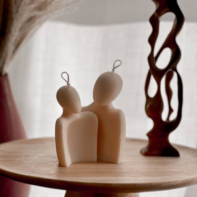 Handmade Couple Soy Candle Set - Romantic Home Decor - image 1
