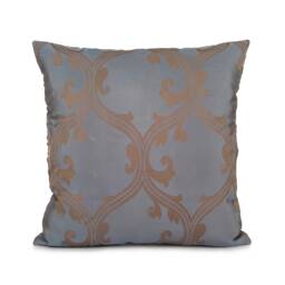 Tan & Grayish Blue Pillow, Patterned Throw Pillow Cover, Decorative Cushion Accent Silk Blend Pillow - thumbnail 1