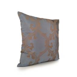 Tan & Grayish Blue Pillow, Patterned Throw Pillow Cover, Decorative Cushion Accent Silk Blend Pillow - thumbnail 3