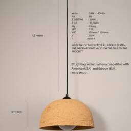 Handmade Stoneware Pendant Lamp 19 - thumbnail 3