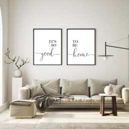 It's So Good To Be Home Print Set - Living Room Prints Modern Black & White Prints, Entryway, Hallway Prints - thumbnail 3
