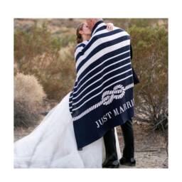 Tie The Knot Wedding Blanket - Personalized Nautical Monogram Knit Throw - thumbnail 2