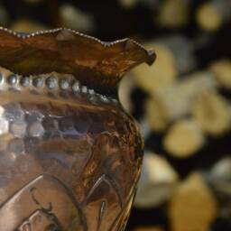 Unique Handcrafted Copper Vase - Chiseled Design For Interior Decor - thumbnail 4