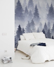 Landscape Of Forest Wall Covering, Hand Drawn, Peel & Stick, Removable Wallpaper, Reusable, Decal, Self Adhesive, Mural, Nature #25 - thumbnail 1
