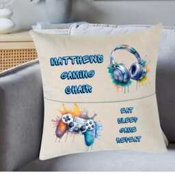 Personalised Gaming Pocket Cushion For Kids - Store Controllers in Style 40x40 cm - thumbnail 3