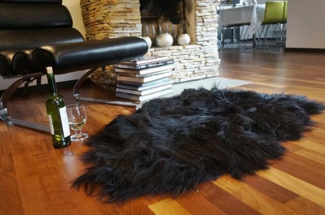 Sheepskin Icelandic Black X Rug Genuine Natural Sheepskin Gray Rugs Carpet Outdoor Cheap - image 1