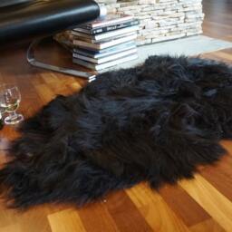 Sheepskin Icelandic Black X Rug Genuine Natural Sheepskin Gray Rugs Carpet Outdoor Cheap - thumbnail 4