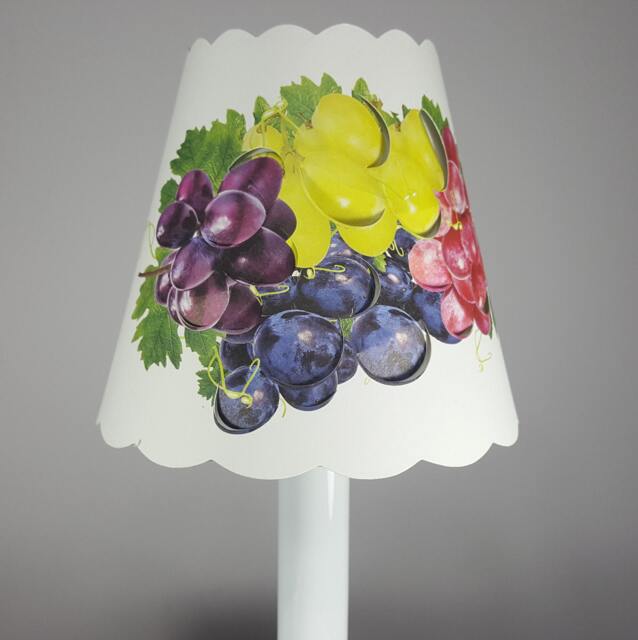 New 3x5x4.5 Cut Grapes Lampshade 100% Recycled Material Candelabra - image 1