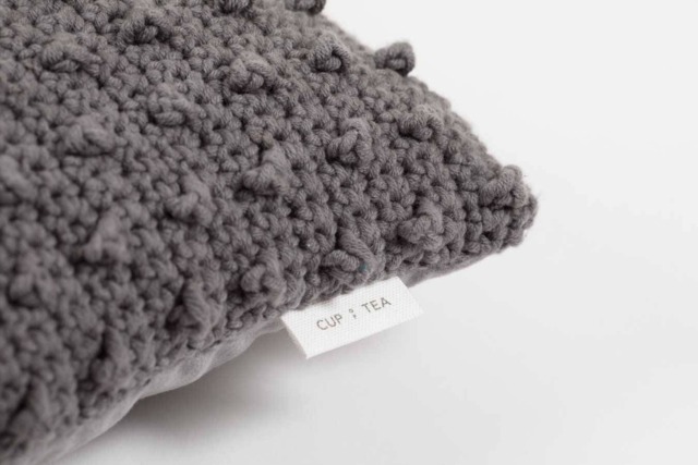 Crochet Dotted Pillow . Ultimate Gray - Cushion Throw Case Decorative Accent Grey - image 1