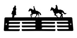 Personalised Horse Riding Equestrian Medal Holder Hanger Rack 3 Tier in Black 5mm Acrylic - thumbnail 1