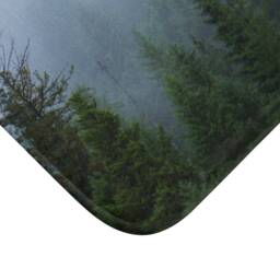 Foggy Forest Microfiber Bath Mat, Memory Foam Home Decor, Nature Bathroom Pine Trees Bathmat Idaho Decorations Fog Tree - thumbnail 3