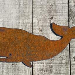 Whale Metal Art Wall Hanging Garden Yard Nautical - thumbnail 2