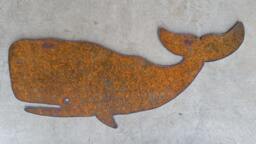 Whale Metal Art Wall Hanging Garden Yard Nautical