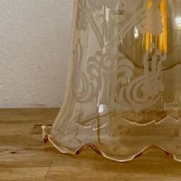 Vintage Tulip Lamp in Amber Glass - thumbnail 3