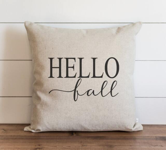 Hello Fall 20 X Pillow Cover // Autumn Thanksgiving Throw Gift For Her Accent - image 1