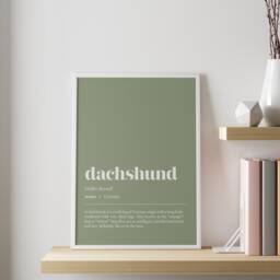 Dachshund Definition Print - Customisable Dog Illustration Wall Art Minimalist Home Office Decor - thumbnail 1