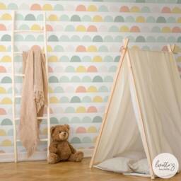 Pastel Rainbow Wallpaper, Kids Room Decor, Peel & Stick - thumbnail 2