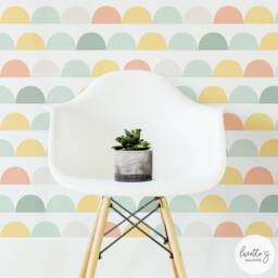 Pastel Rainbow Wallpaper, Kids Room Decor, Peel & Stick - thumbnail 3