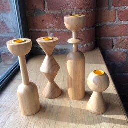Nordic Wooden Candle Holder Modern Farmhouse Taper Decor - thumbnail 3