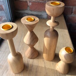 Nordic Wooden Candle Holder Modern Farmhouse Taper Decor - thumbnail 2