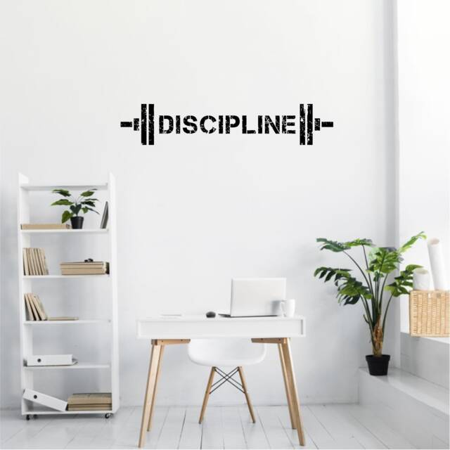 Discipline, Positive Affirmations, Inspirational, Motivational, Office, School, Home Wall Art, Sticker , Decal, Transfer, 5 Size's 36 Colours - image 1