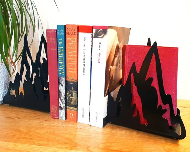 Mountain Range Bookend - 20+ Colours, Metal Bookend, Walking Gift, Office Organisation, Candle Holder, Decor, Book End - image 1