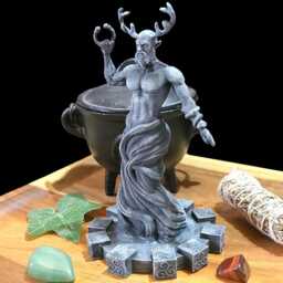 Cernunnos Horned God Figurine, Pagan Of Nature, Celtic God, Witches Altar, Wiccan Goddess, Druid - thumbnail 3