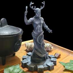 Cernunnos Horned God Figurine, Pagan Of Nature, Celtic God, Witches Altar, Wiccan Goddess, Druid - thumbnail 2
