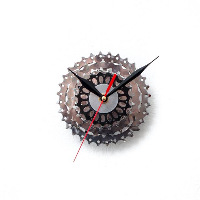 Unique Metal Wall Clock, Custom Engraved Gift, Bike Cyclist Boyfriend, Husband Or Dad Small Clock - image 1