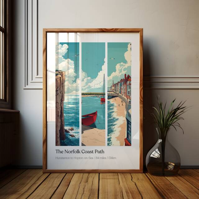 Norfolk Coast Path Poster Hunstanton To Hopton-On-Sea Travel Print - image 1