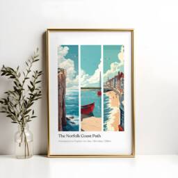 Norfolk Coast Path Poster Hunstanton To Hopton-On-Sea Travel Print - thumbnail 2