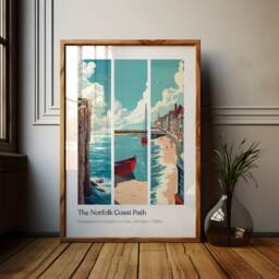 Norfolk Coast Path Poster Hunstanton To Hopton-On-Sea Travel Print - thumbnail 1