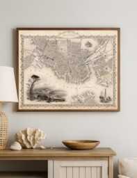 Antique Map Of Boston - 19Th Century City Plan With Harbor View & Landmarks Archival Fine Art Print - thumbnail 1