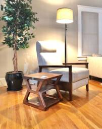 Handmade Solid Wood End Table, Modern Industrial Side Table