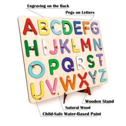 Wooden Alphabet Puzzle, Montessori Toy, Developmental Toys, Learning Toys For Toddlers, Toddler Educational Gifts Kids - thumbnail 2